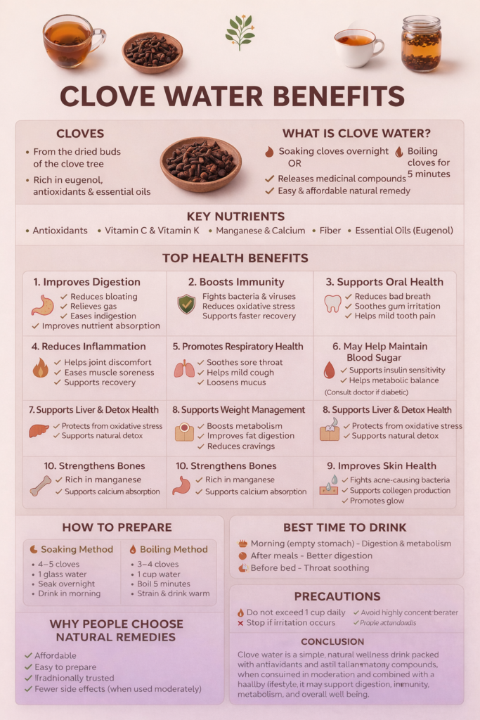 infographic of clove water